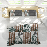 House of Djoser: "Stick & Stone" Custom 3 Pieces King Size Bedding Cover Set 93" x 89" Pillowcases & Quilt Cover