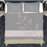 House of Djoser: "Winter Flower" 3 Piece King Size Bedding Cover Set 93" x 89" Pillowcases & Quilt Cover
