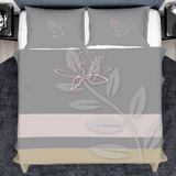 House of Djoser: "Winter Flower" 3 Piece King Size Bedding Cover Set 93" x 89" Pillowcases & Quilt Cover