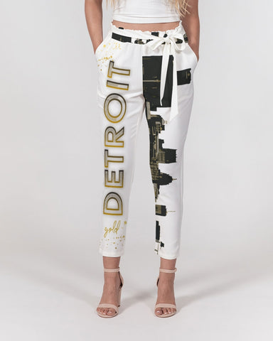 House of Djoser: "DETROIT-GOLD" Women's Belted Tapered Pants