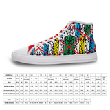 House of Djoser: "Red X" Anti Gun Violence Comfortable Canvas High Top Shoes for Men Women