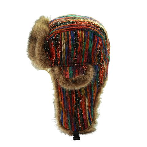 House of Djoser: Colorful Bomber Hat With Earflap